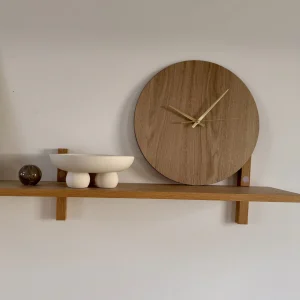 Väggklocka - Ekträ -Minimalistisk