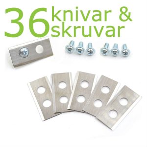 36 knivar till Worx, Kress och Grouw