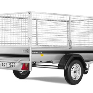 Fogelsta Bilsläp FS1425 – Komplett m. stödhjul, lås & grindar