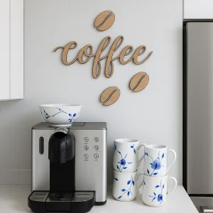 Kaffeskylt med bönor - 28x15 cm
