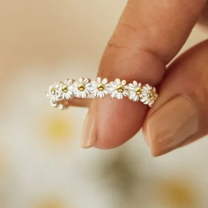 Ring med blommor (justerbar)