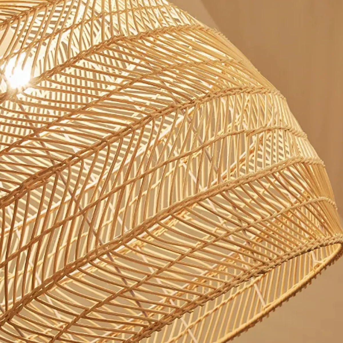 Zenith taklampa, Ø50 cm - Luftig pendellampa i flätat naturmaterial - Bild 4