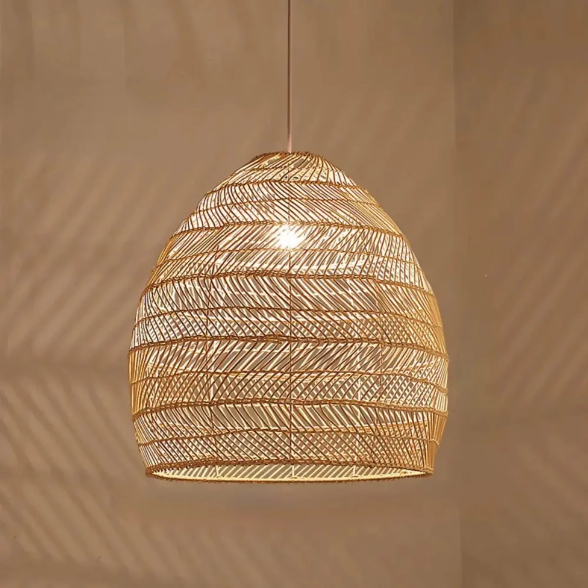 Zenith taklampa, Ø50 cm - Luftig pendellampa i flätat naturmaterial - Bild 3